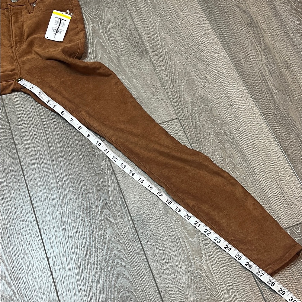 NWOT good American Brown faux suede GW100T Skinny Pants size 0 / 25 - Picture 6 of 9